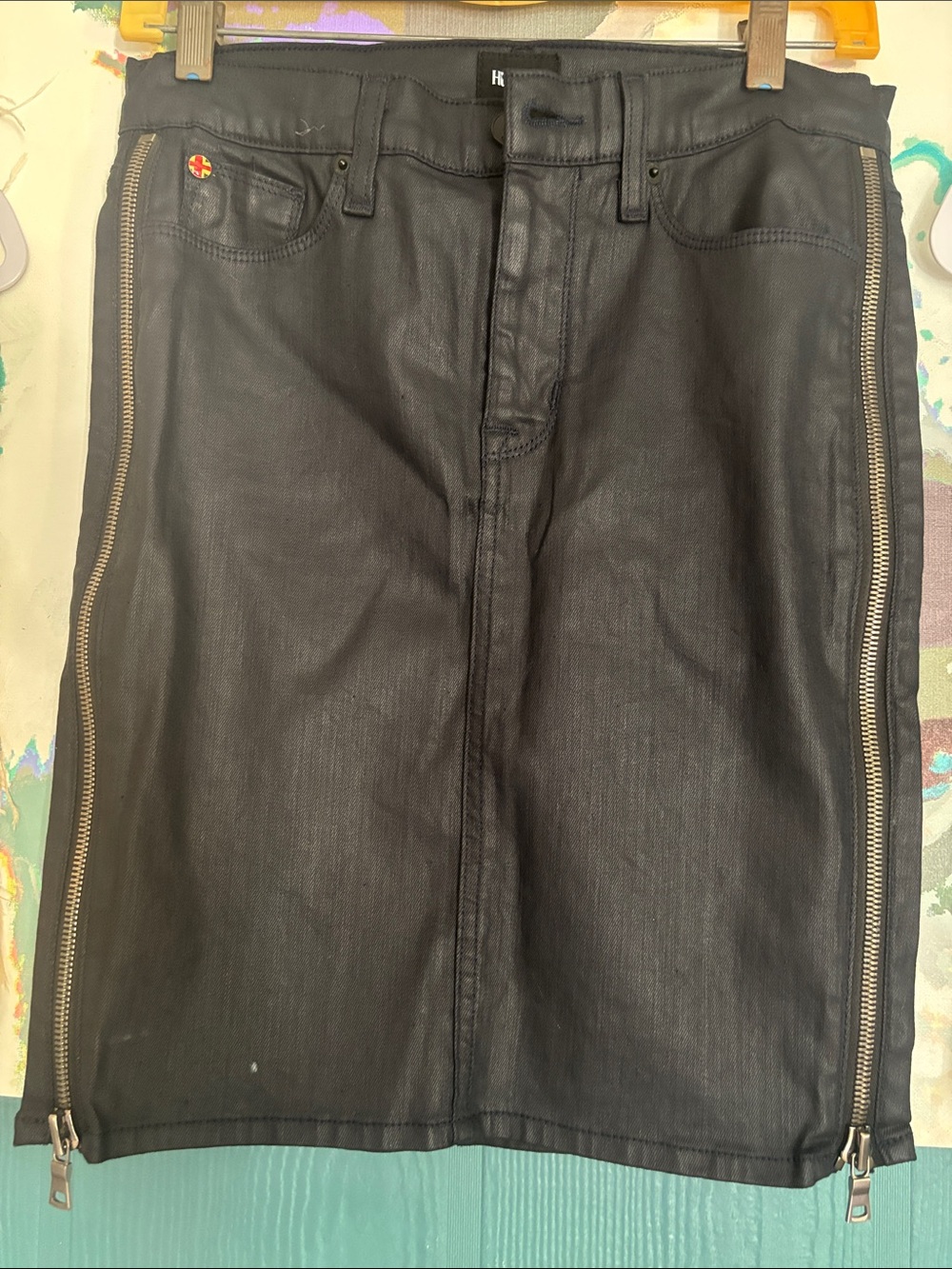Black Hudson USA Marianne pencil Skirt Side Zippers